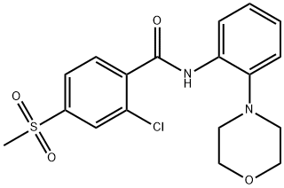 2-CHLORO-4-(METHYLSULFONYL)-N-(2-MORPHOLINOPHENYL)BENZENECARBOXAMIDE Struktur