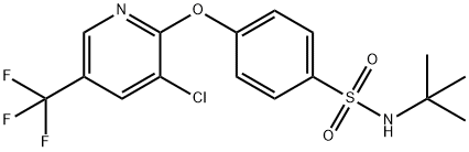 N-(TERT-BUTYL)-4-([3-CHLORO-5-(TRIFLUOROMETHYL)-2-PYRIDINYL]OXY)BENZENESULFONAMIDE Struktur