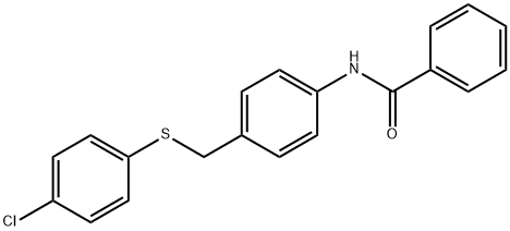 N-(4-([(4-CHLOROPHENYL)SULFANYL]METHYL)PHENYL)BENZENECARBOXAMIDE Struktur