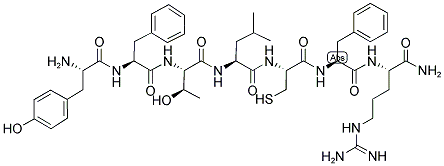 H-TYR-PHE-THR-LEU-CYS-PHE-ARG-NH2 Struktur