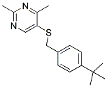 5-([4-(TERT-BUTYL)BENZYL]THIO)-2,4-DIMETHYLPYRIMIDINE Struktur