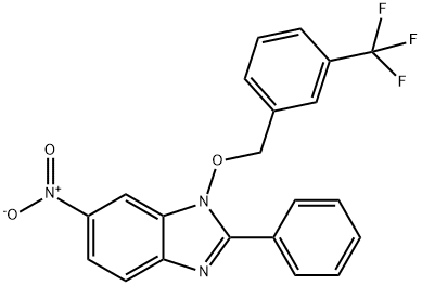 6-NITRO-2-PHENYL-1-([3-(TRIFLUOROMETHYL)BENZYL]OXY)-1H-1,3-BENZIMIDAZOLE Struktur