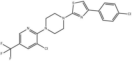 1-[4-(4-CHLOROPHENYL)-1,3-THIAZOL-2-YL]-4-[3-CHLORO-5-(TRIFLUOROMETHYL)-2-PYRIDINYL]PIPERAZINE Struktur