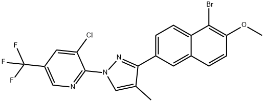 1-BROMO-6-(1-[3-CHLORO-5-(TRIFLUOROMETHYL)-2-PYRIDINYL]-4-METHYL-1H-PYRAZOL-3-YL)-2-NAPHTHYL METHYL ETHER Struktur