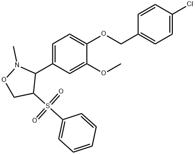 3-(4-[(4-CHLOROBENZYL)OXY]-3-METHOXYPHENYL)-2-METHYL-4-(PHENYLSULFONYL)TETRAHYDROISOXAZOLE Struktur