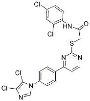 N1-(2,4-DICHLOROPHENYL)-2-((4-[4-(4,5-DICHLORO-1H-IMIDAZOL-1-YL)PHENYL]PYRIMIDIN-2-YL)THIO)ACETAMIDE Struktur