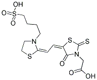 3-CARBOXYMETHYL-5-(2-(3-(4-SULFOBUTYL)-2-THIAZOLIDINYLIDENE)-ETHYLIDENE) RHODANINE Struktur