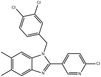 2-(6-CHLORO-3-PYRIDINYL)-1-(3,4-DICHLOROBENZYL)-5,6-DIMETHYL-1H-1,3-BENZIMIDAZOLE Struktur