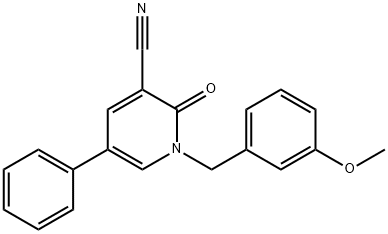 1-(3-METHOXYBENZYL)-2-OXO-5-PHENYL-1,2-DIHYDRO-3-PYRIDINECARBONITRILE Struktur