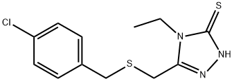 5-([(4-CHLOROBENZYL)SULFANYL]METHYL)-4-ETHYL-4H-1,2,4-TRIAZOL-3-YLHYDROSULFIDE Struktur