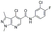 N5-(3-CHLORO-4-FLUOROPHENYL)-4-CHLORO-1,3-DIMETHYL-1H-PYRAZOLO[3,4-B]PYRIDINE-5-CARBOXAMIDE Struktur