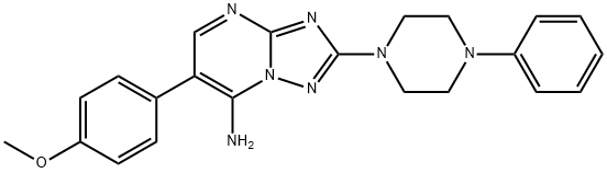 6-(4-METHOXYPHENYL)-2-(4-PHENYLPIPERAZINO)[1,2,4]TRIAZOLO[1,5-A]PYRIMIDIN-7-AMINE Struktur