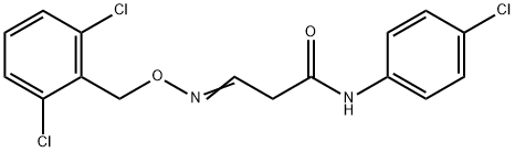 N-(4-CHLOROPHENYL)-3-([(2,6-DICHLOROBENZYL)OXY]IMINO)PROPANAMIDE Struktur