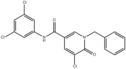 1-BENZYL-5-CHLORO-N-(3,5-DICHLOROPHENYL)-6-OXO-1,6-DIHYDRO-3-PYRIDINECARBOXAMIDE Struktur