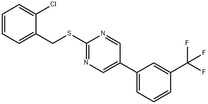 2-CHLOROBENZYL 5-[3-(TRIFLUOROMETHYL)PHENYL]-2-PYRIMIDINYL SULFIDE Struktur