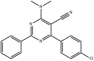 4-(4-CHLOROPHENYL)-6-(DIMETHYLAMINO)-2-PHENYL-5-PYRIMIDINECARBONITRILE Struktur