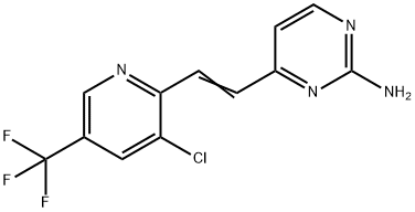 4-(2-[3-CHLORO-5-(TRIFLUOROMETHYL)-2-PYRIDINYL]VINYL)-2-PYRIMIDINAMINE Struktur