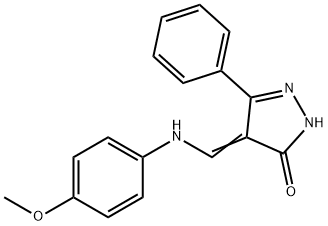 4-[(4-METHOXYANILINO)METHYLENE]-5-PHENYL-2,4-DIHYDRO-3H-PYRAZOL-3-ONE Struktur