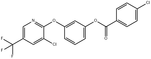 3-([3-CHLORO-5-(TRIFLUOROMETHYL)-2-PYRIDINYL]OXY)PHENYL 4-CHLOROBENZENECARBOXYLATE Struktur