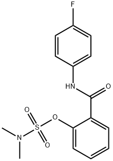 2-[(4-FLUOROANILINO)CARBONYL]PHENYL-N,N-DIMETHYLSULFAMATE Struktur