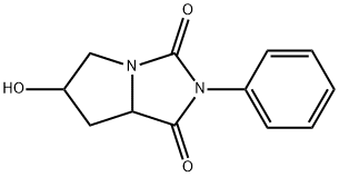 6-HYDROXY-2-PHENYLTETRAHYDRO-1H-PYRROLO[1,2-C]IMIDAZOLE-1,3(2H)-DIONE Struktur