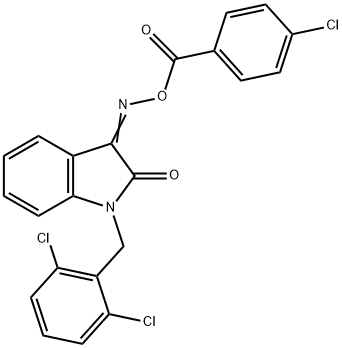 3-([(4-CHLOROBENZOYL)OXY]IMINO)-1-(2,6-DICHLOROBENZYL)-1,3-DIHYDRO-2H-INDOL-2-ONE Struktur