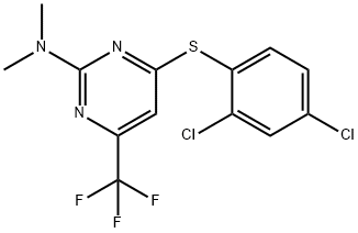 4-[(2,4-DICHLOROPHENYL)SULFANYL]-N,N-DIMETHYL-6-(TRIFLUOROMETHYL)-2-PYRIMIDINAMINE Struktur