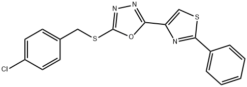 2-[(4-CHLOROBENZYL)SULFANYL]-5-(2-PHENYL-1,3-THIAZOL-4-YL)-1,3,4-OXADIAZOLE Struktur