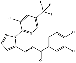 3-(1-[3-CHLORO-5-(TRIFLUOROMETHYL)-2-PYRIDINYL]-1H-PYRAZOL-5-YL)-1-(3,4-DICHLOROPHENYL)-2-PROPEN-1-ONE Struktur