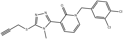 1-(3,4-DICHLOROBENZYL)-3-[4-METHYL-5-(2-PROPYNYLSULFANYL)-4H-1,2,4-TRIAZOL-3-YL]-2(1H)-PYRIDINONE Struktur