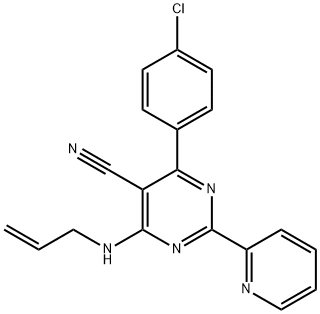 4-(ALLYLAMINO)-6-(4-CHLOROPHENYL)-2-(2-PYRIDINYL)-5-PYRIMIDINECARBONITRILE Struktur