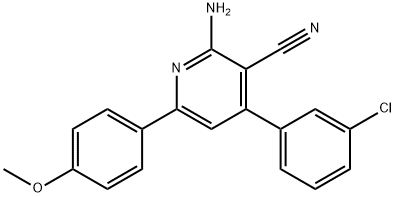 2-AMINO-4-(3-CHLOROPHENYL)-6-(4-METHOXYPHENYL)NICOTINONITRILE Struktur