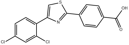 4-[4-(2,4-DICHLOROPHENYL)-1,3-THIAZOL-2-YL]BENZENECARBOXYLIC ACID Struktur