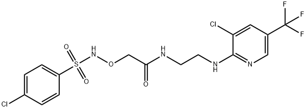 2-(([(4-CHLOROPHENYL)SULFONYL]AMINO)OXY)-N-(2-([3-CHLORO-5-(TRIFLUOROMETHYL)-2-PYRIDINYL]AMINO)ETHYL)ACETAMIDE Struktur