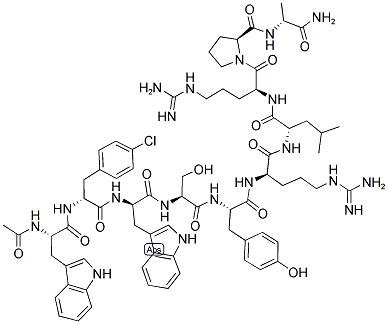 AC-D-TRP-P-CHLORO-D-PHE-D-TRP-SER-TYR-D-ARG-LEU-ARG-PRO-D-ALA-NH2 Struktur