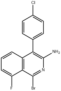 1-BROMO-4-(4-CHLOROPHENYL)-8-FLUORO-3-ISOQUINOLINAMINE Struktur