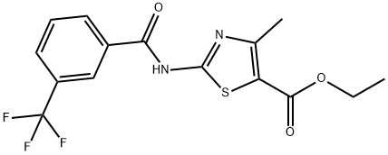 ETHYL 5-METHYL-3-((3-(TRIFLUOROMETHYL)PHENYL)CARBONYLAMINO)-2,4-THIAZOLECARBOXYLATE Struktur