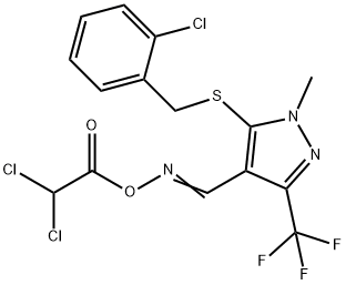 5-[(2-CHLOROBENZYL)SULFANYL]-4-(([(2,2-DICHLOROACETYL)OXY]IMINO)METHYL)-1-METHYL-3-(TRIFLUOROMETHYL)-1H-PYRAZOLE Struktur