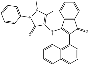 2,3-DIMETHYL-4-((2-NAPHTHYL-1-OXOINDEN-3-YL)AMINO)-1-PHENYL-3-PYRAZOLIN-5-ONE Struktur