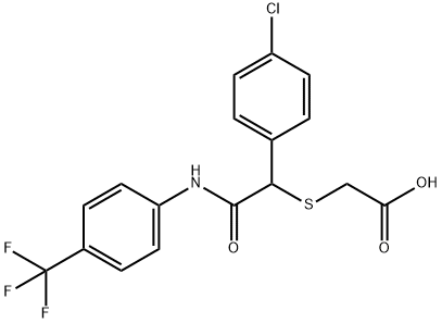 2-((1-(4-CHLOROPHENYL)-2-OXO-2-[4-(TRIFLUOROMETHYL)ANILINO]ETHYL)SULFANYL)ACETIC ACID Struktur