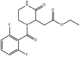 ETHYL 2-[1-(2,6-DIFLUOROBENZOYL)-3-OXO-2-PIPERAZINYL]ACETATE Struktur