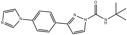 N-(TERT-BUTYL)-3-[4-(1H-IMIDAZOL-1-YL)PHENYL]-1H-PYRAZOLE-1-CARBOXAMIDE Struktur