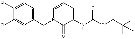 2,2,2-TRIFLUOROETHYL N-[1-(3,4-DICHLOROBENZYL)-2-OXO-1,2-DIHYDRO-3-PYRIDINYL]CARBAMATE Struktur