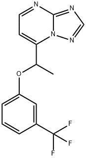 1-[1,2,4]TRIAZOLO[1,5-A]PYRIMIDIN-7-YLETHYL 3-(TRIFLUOROMETHYL)PHENYL ETHER Struktur