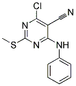 4-CHLORO-2-METHYLSULFANYL-6-PHENYLAMINO-PYRIMIDINE-5-CARBONITRILE Struktur