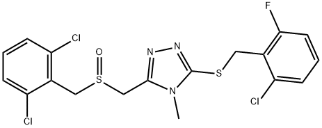 (5-[(2-CHLORO-6-FLUOROBENZYL)SULFANYL]-4-METHYL-4H-1,2,4-TRIAZOL-3-YL)METHYL 2,6-DICHLOROBENZYL SULFOXIDE Struktur