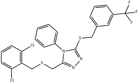 2,6-DICHLOROBENZYL (4-PHENYL-5-([3-(TRIFLUOROMETHYL)BENZYL]SULFANYL)-4H-1,2,4-TRIAZOL-3-YL)METHYL SULFIDE Struktur