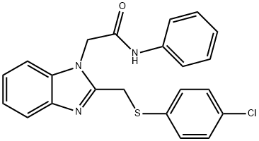 2-(2-([(4-CHLOROPHENYL)SULFANYL]METHYL)-1H-1,3-BENZIMIDAZOL-1-YL)-N-PHENYLACETAMIDE Struktur