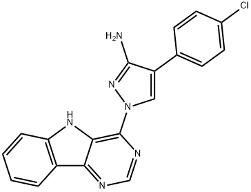 4-(4-CHLOROPHENYL)-1-(5H-PYRIMIDO[5,4-B]INDOL-4-YL)-1H-PYRAZOL-3-AMINE Struktur