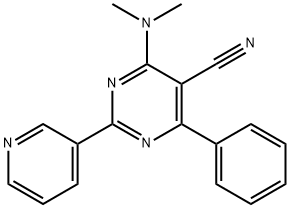 4-(DIMETHYLAMINO)-6-PHENYL-2-(3-PYRIDINYL)-5-PYRIMIDINECARBONITRILE Struktur